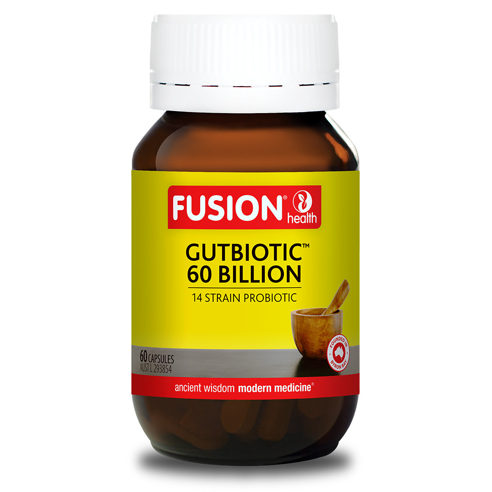 Shelf Stable Probiotics Fusion Health Gutbiotic 60 Billion 14 Strain 60 Caps